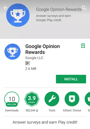 Google Opinion Reward app