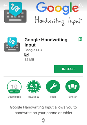 Google Handwriting Input app