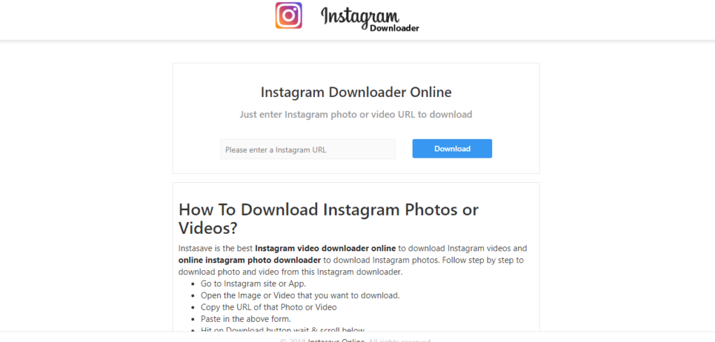 InstasaveOnline Instagram downloader