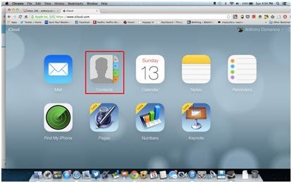 iCloud website interface