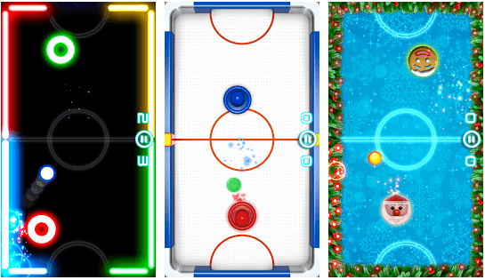 Glow hockey game