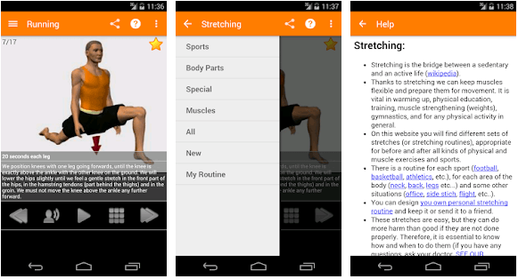 Stretching routines app