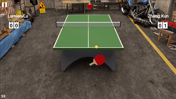 Virtual table tennis game