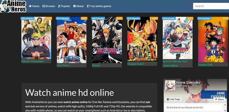 AnimeHeros website