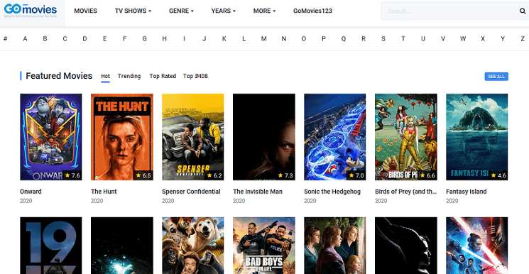 Go Movies website