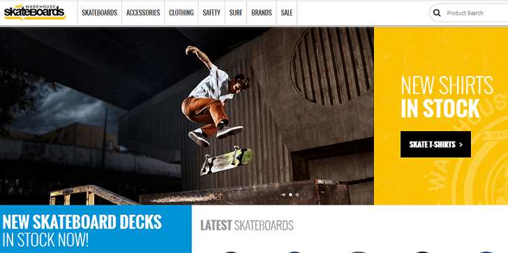 Warehouse Skateboards website