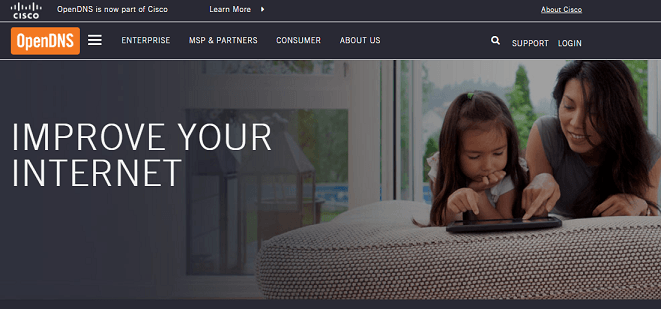 OpenDNS website
